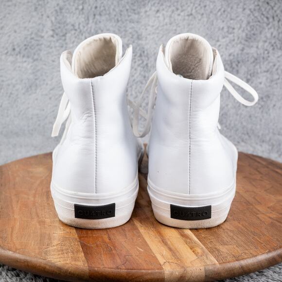 Men's 8 Women's 9.5 CU4TRO High Top White Tennis Shoes - Picture 4 of 7